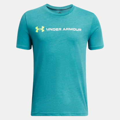 UNDER ARMOUR LOGO WORDMARK SS - circuit teal 1380747-464