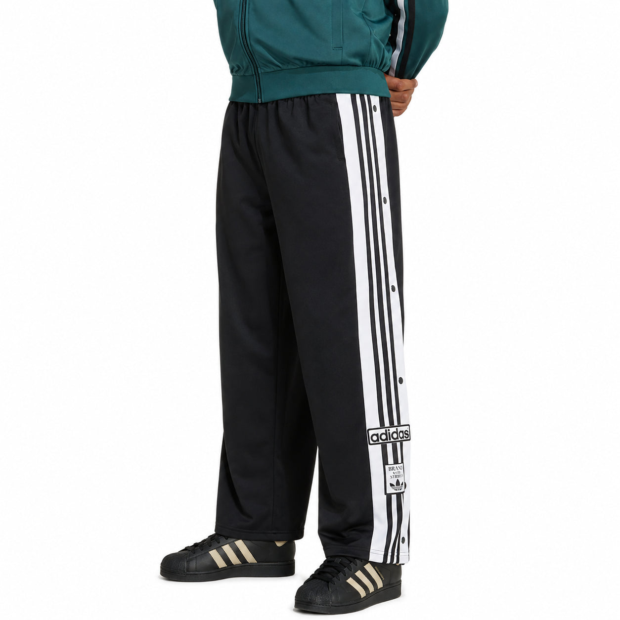 Adidas Pantaloni Bambino Adibreak Nero Bianco KR9119