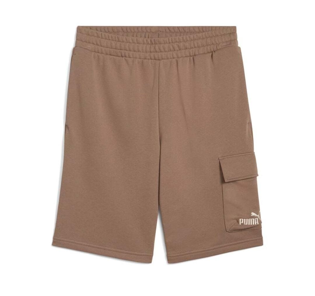 PUMA ESS NO. 1 LOGO CARGO SHORTS 10” TR BROWN 682662-93