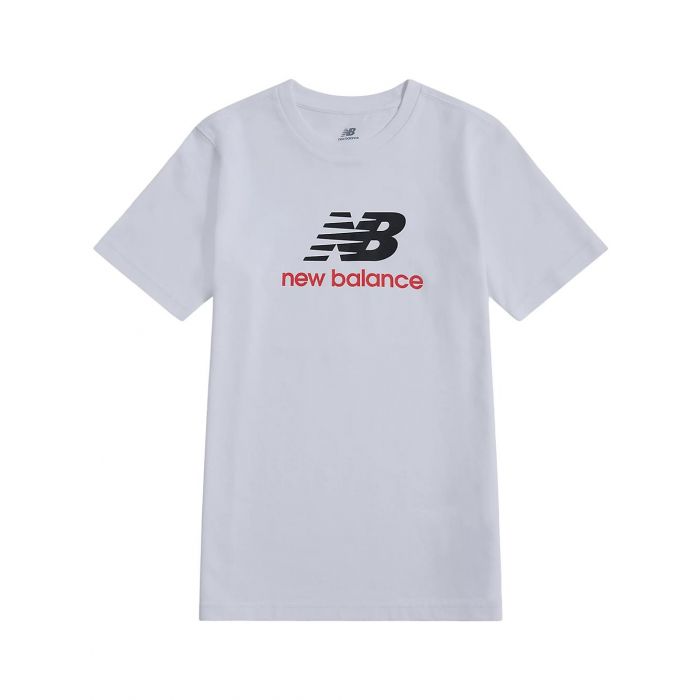 New Balance NB Stacked Logo Tee LAKB0297-BWE | Unisex Bambino | Bianco