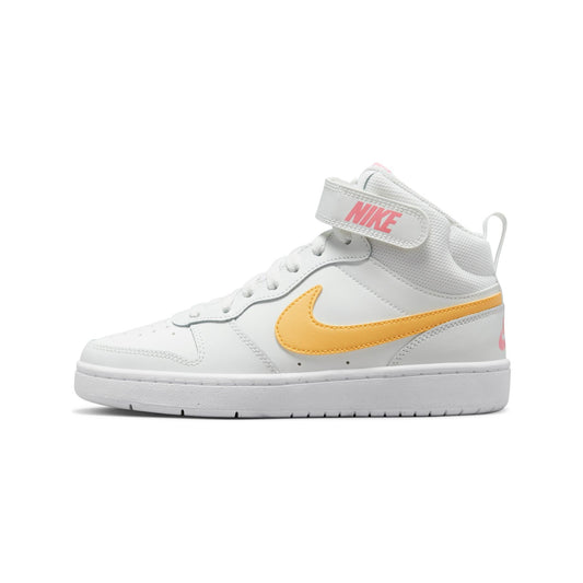 CD7782-112 Nike Court Borough Mid 2 SUMMIT WHITE/TOPAZ GOLD-CORAL CHALK