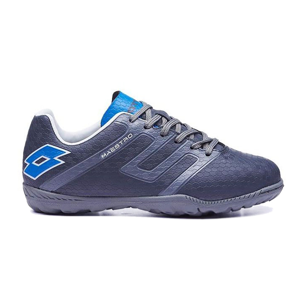 Lotto MAESTRO 700 IV TF JR asphalt/cool gray scarpe calcetto bambini/ragazzi grigio/azzurro 214650-8SN