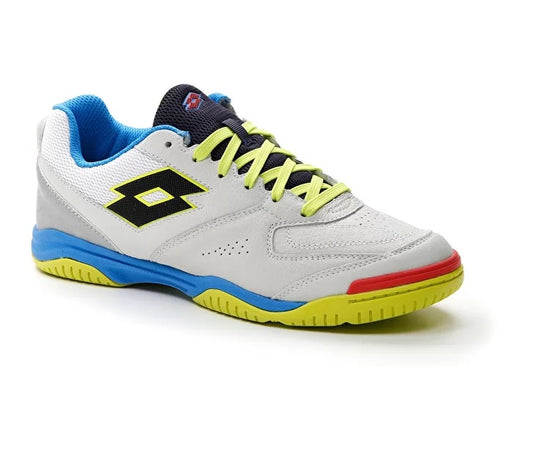 Lotto TACTO 200 VI ID ALL WHITE/NAVY BLUE scarpe calcetto indoor uomo bianco/blu 218145-1E6