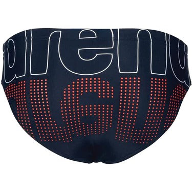 005550-760 ARE BOY'S SWIM BRIEFS GRAPHIC ROYAL-FLUO RED