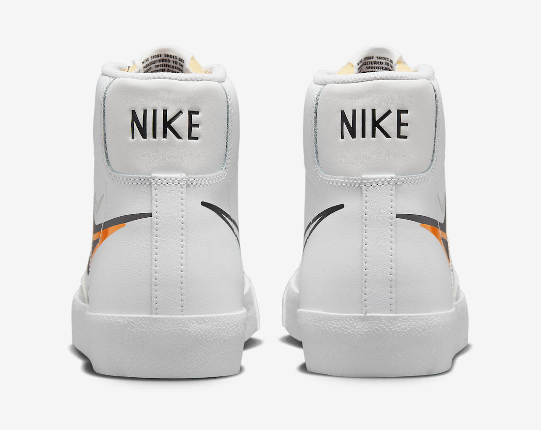 NIKE BLAZER MID '77 WHITE/BLACK-BRIGHT MANDARIN-MEDIUM ASH FN7809-100