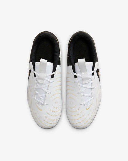 NIK JR PHANTOM GX II ACADEMY FG/MG WHITE/BLACK-MTLC GOLD COIN FD6722-100