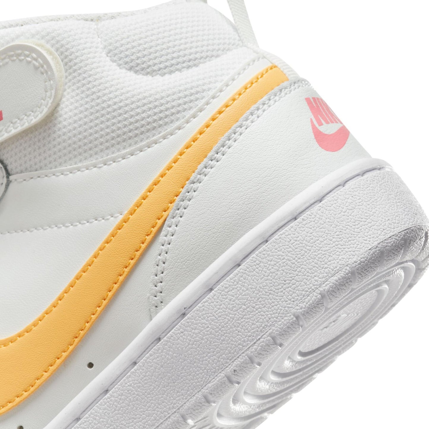 CD7782-112 Nike Court Borough Mid 2 SUMMIT WHITE/TOPAZ GOLD-CORAL CHALK