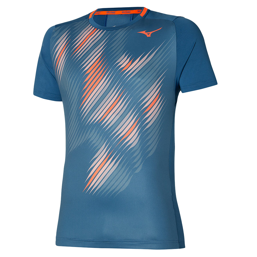 MIZUNO TENNIS SHADOW GRAPHIC TEE BLUE ASHES 62GAA00317