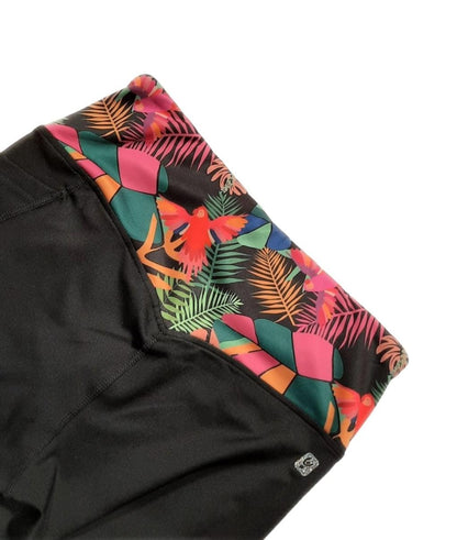 SF8HS410-NTROP4 FRE PANTALONE CORSARO BLACK-TROPICAL ALLOVER