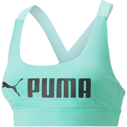 522192-76 Mid Impact Puma Fit Bra Electric Peppermint