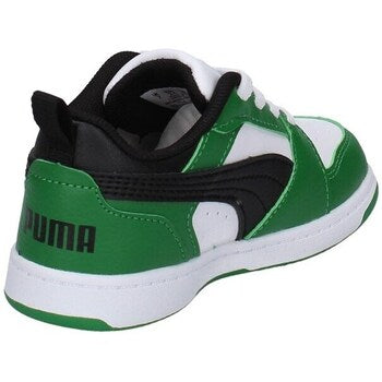 393835-05 Puma Rebound V6 Lo AC Inf White- Black-Archive Green