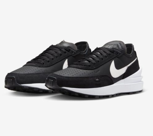 Nike Waffle One Leather BLACK/WHITE-BLACK-WHITE scarpe pelle uomo nero/bianco DX9428-001