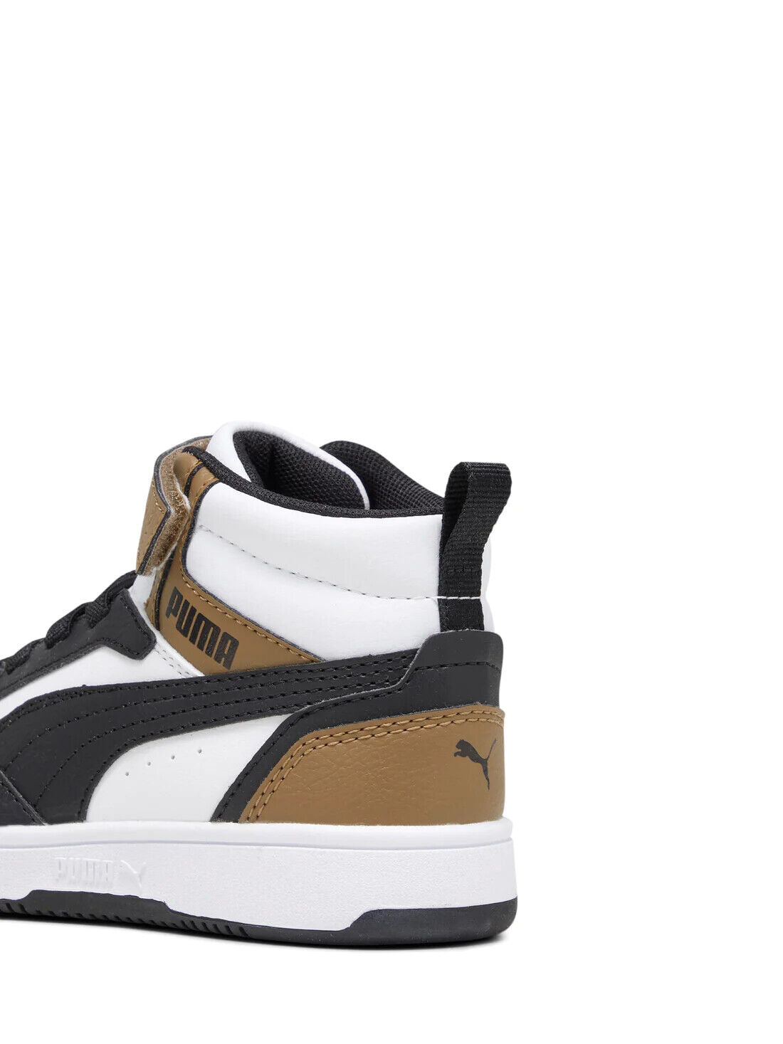 393832-08 Puma Rebound V6 Mid AC+ PS White- Black-Chocolate Chip