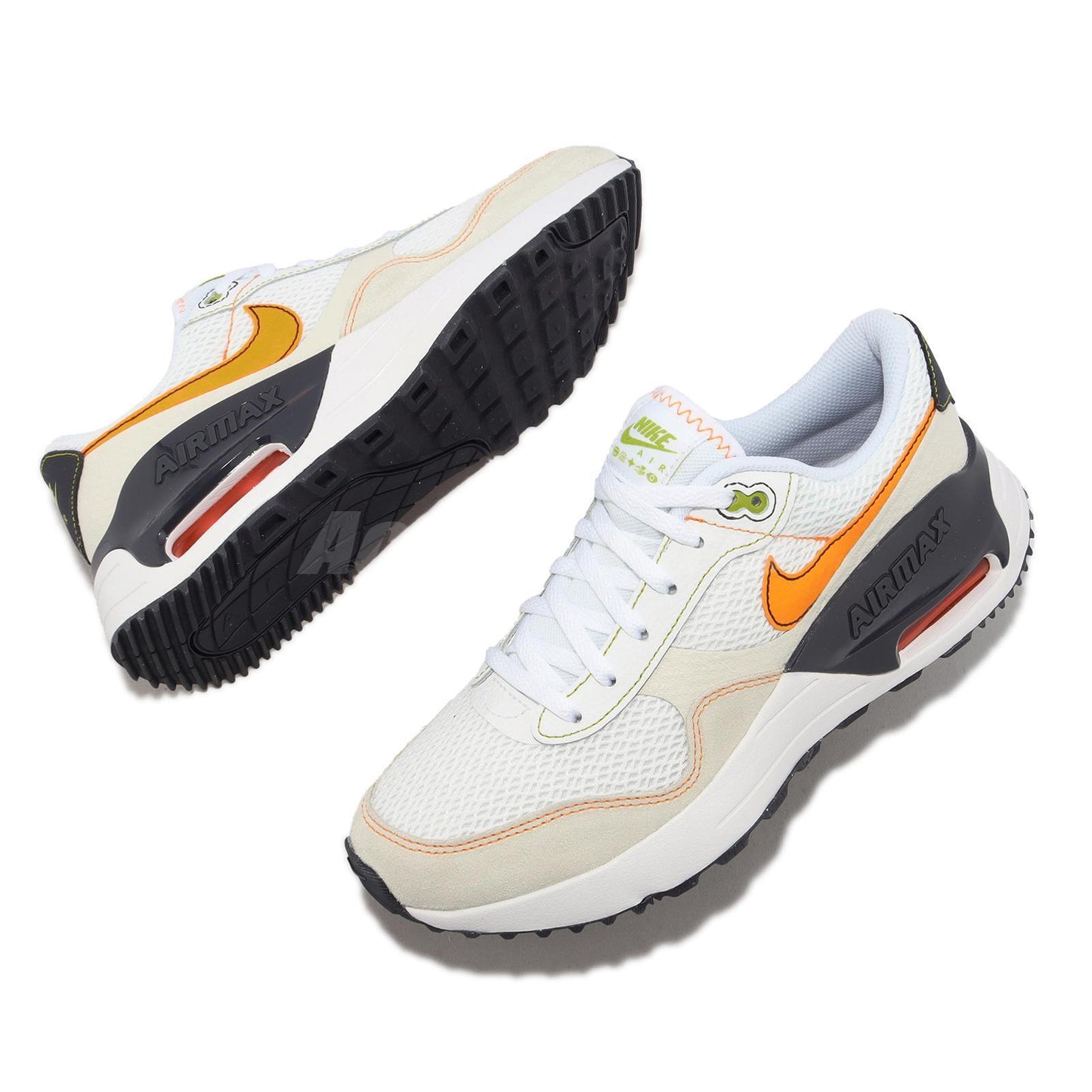 Nike Air Max SYSTM WHITE/VIVID ORANGE-SAIL-GRIDIRON DQ0284-109