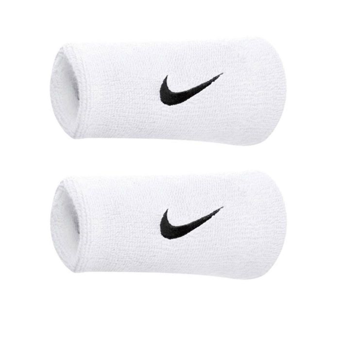 SWOOSH DW WRISTBANDS WH/BK polsini tennis bianco NNN05101OS