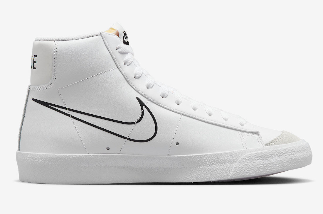 NIKE BLAZER MID '77 WHITE/BLACK-BRIGHT MANDARIN-MEDIUM ASH FN7809-100