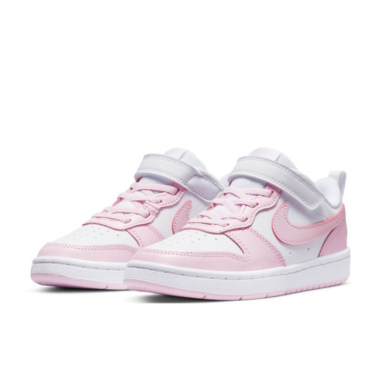 Nike Court Borough Low 2 WHITE/PINK FOAM scarpe basket bambina bianco/rosa DQ0473-100
