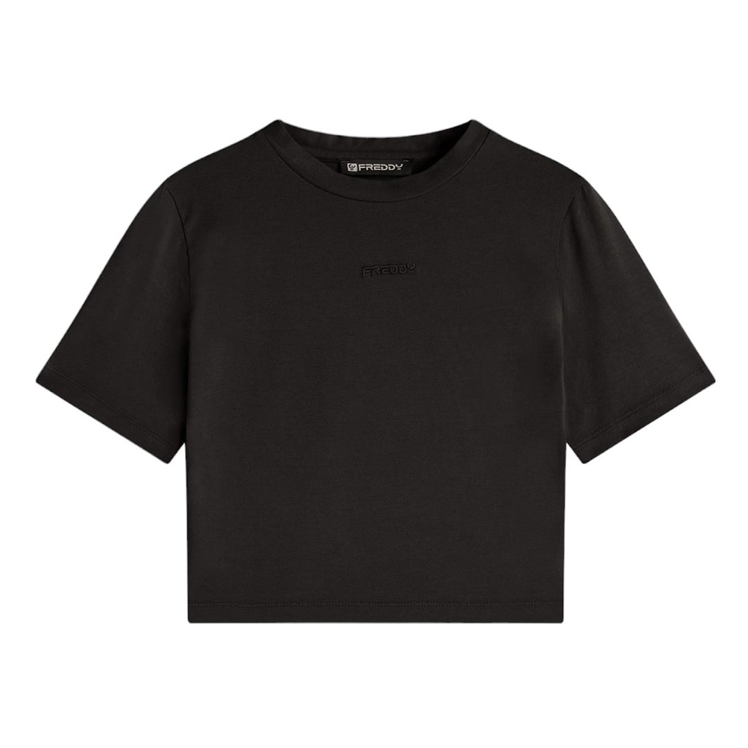 FREDDY T-SHIRT MANICA CORTA BLACK DIRECT DYED ALISONS401-NX