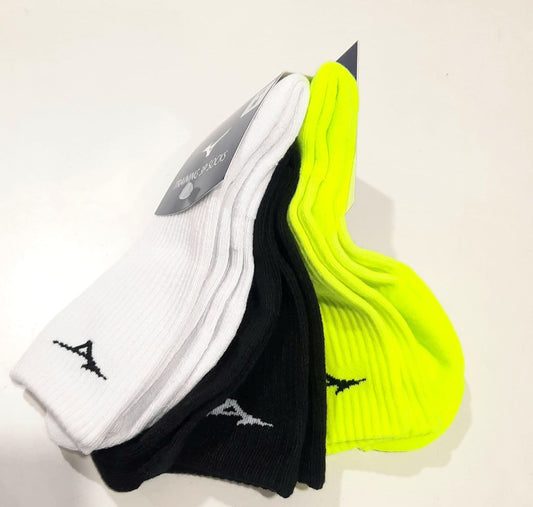 Mizuno TRAINING 3PK socks calzini training running multisport 3 paia bianco/giallo fluo/nero 32GX250598