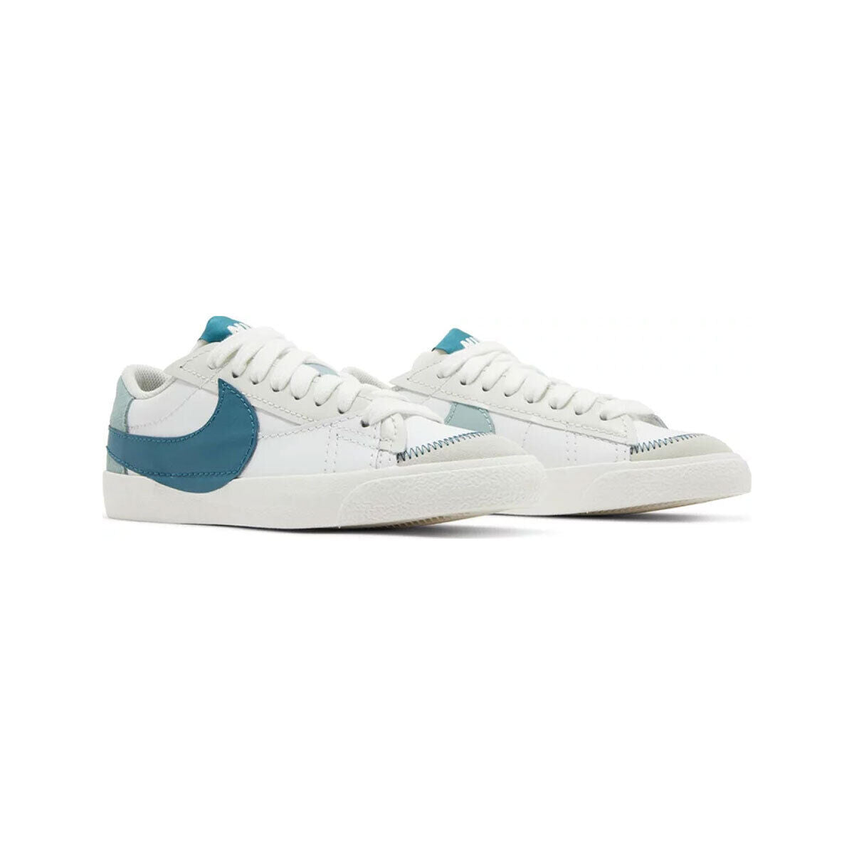 DQ1470-106 Nike Blazer Low '77 Jumbo SUMMIT WHITE/GEODE TEAL-SEA GLASS