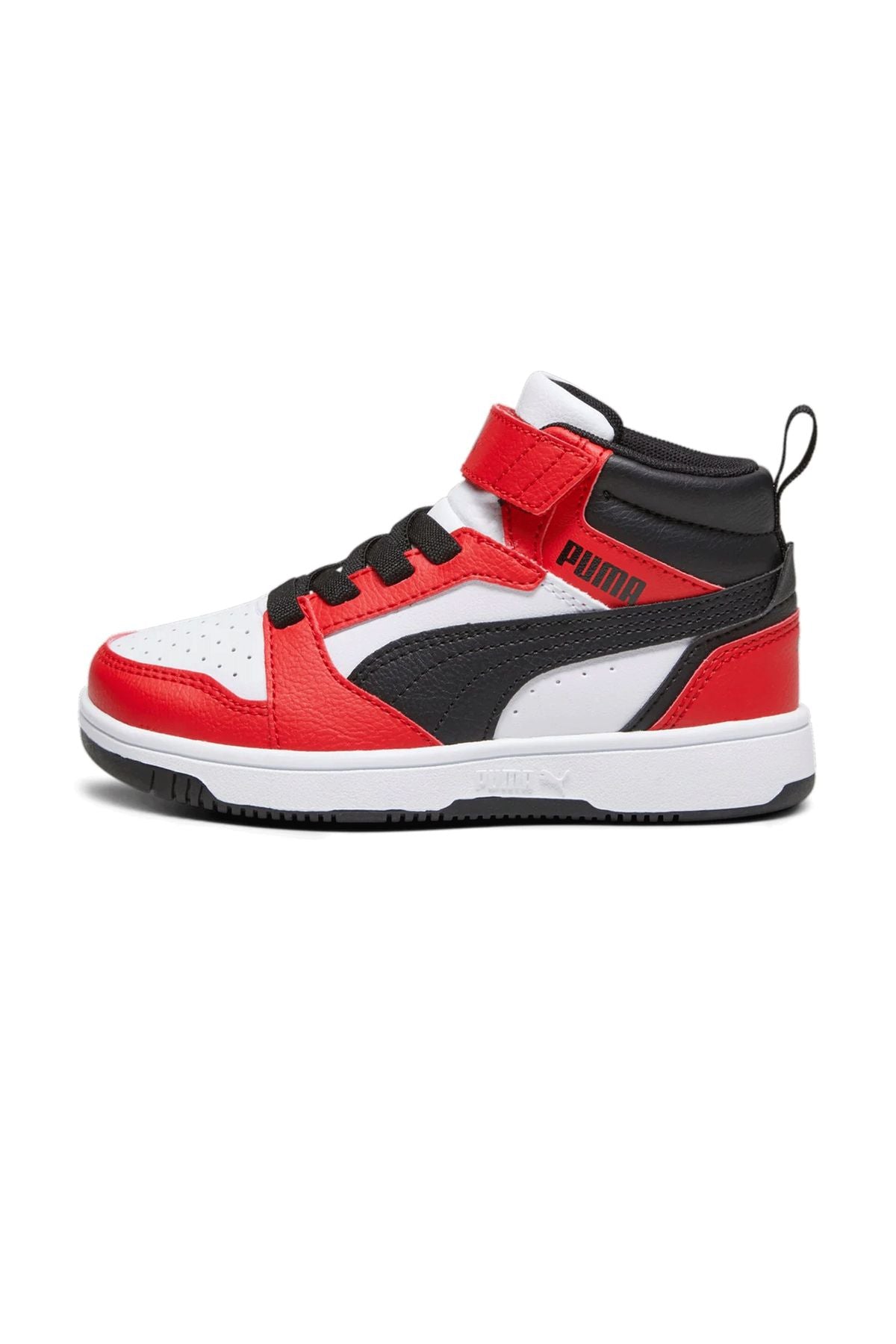 393832-03 Puma Rebound V6 Mid AC+ PS White- Black-For All Time Red