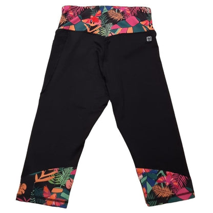 SF8HS410-NTROP4 FRE PANTALONE CORSARO BLACK-TROPICAL ALLOVER