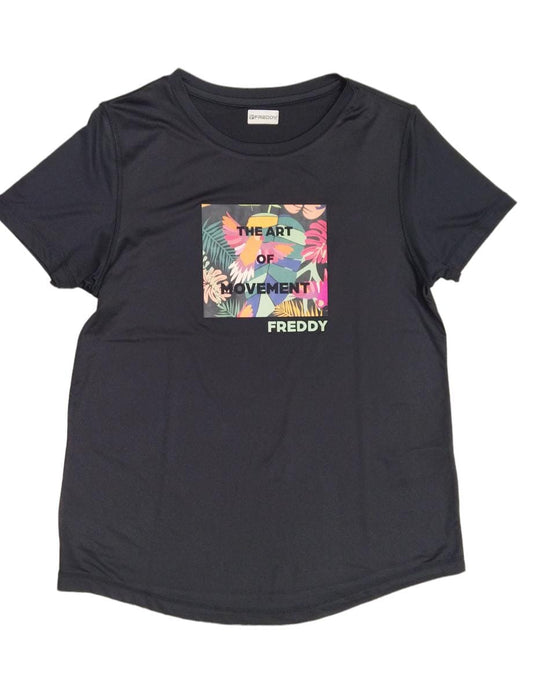 S4WSFT2-NTROP4 FRE T-SHIRT MANICA CORTA BLACK-TROPICAL ALLOVER