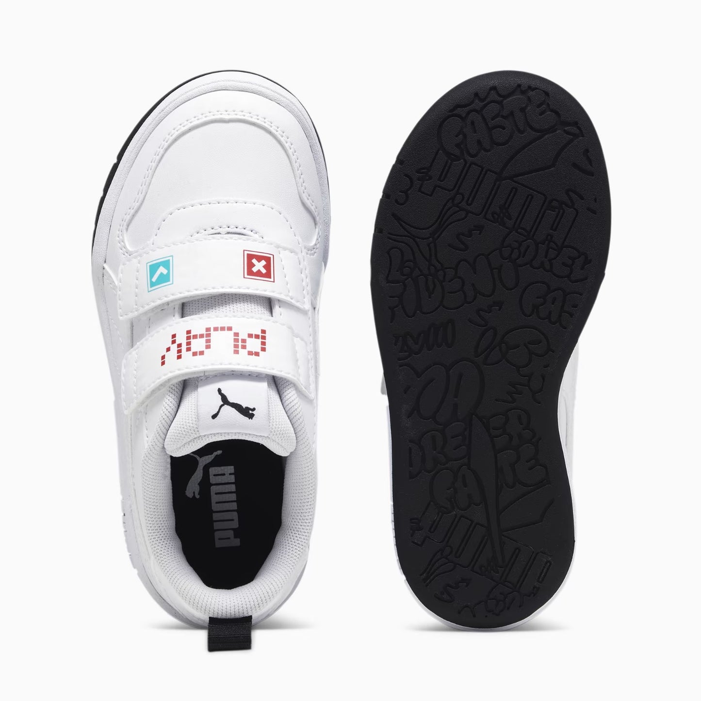 392561-01 Puma Multiflex SL Let's Play V PS White- White-For All Time Red