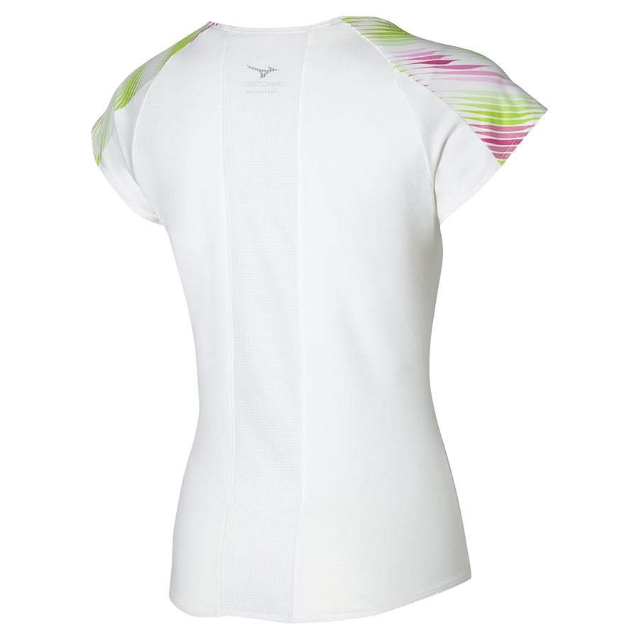 MIZUNO TENNIS PRINTED TEE W WHITE/FUCHSIA 62GAA20198