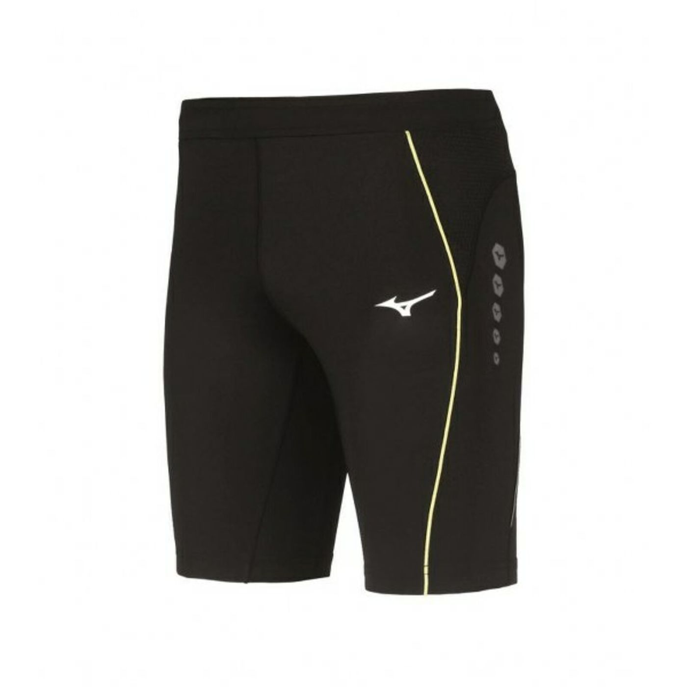 Mizuno MEN PREMIUM MID TIGHT pantaloncino running corsa uom nero/giallo fluo U2EB700209