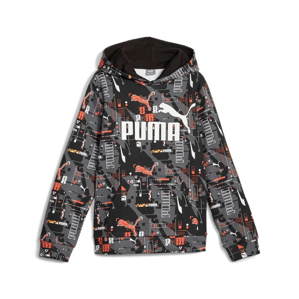 676829-01 ESS+ FUTUREVERSE AOP Hoodie FL B Black
