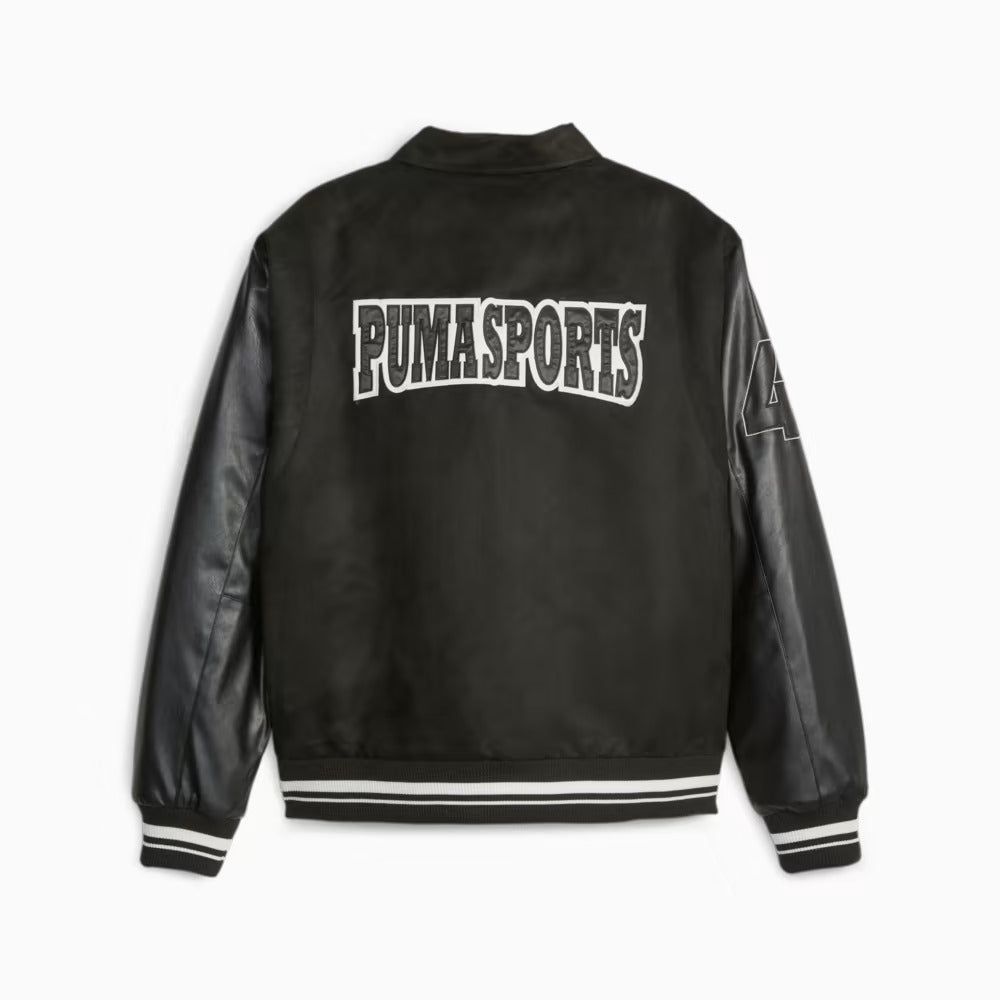 621788-01 PUMA TEAM Varsity Jacket Black