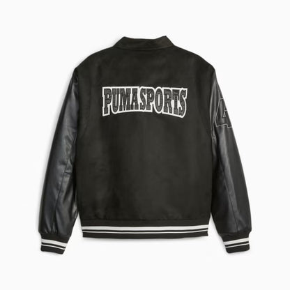 621788-01 PUMA TEAM Varsity Jacket Black