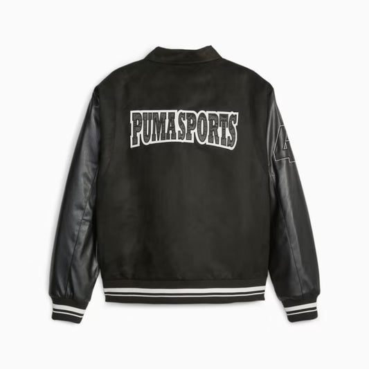 621788-01 PUMA TEAM Varsity Jacket Black