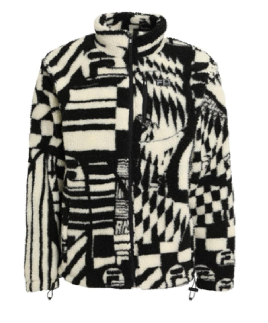 FAM0472-13236 C81 JAQUARD SHERPA JACKET - antique white riders academy AOP