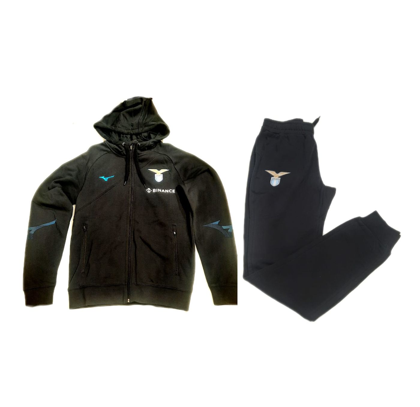Mizuno Full Zip Hoodie + Pant Lazio M tuta uomo nero stagione 22/23 32EC2Q7009
