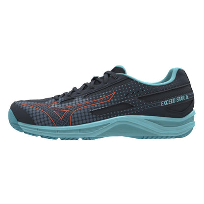 Mizuno Exceed Star JR AC 61GA225512 | Scarpa da Tennis Junior | Blu/Soleil/Turchese