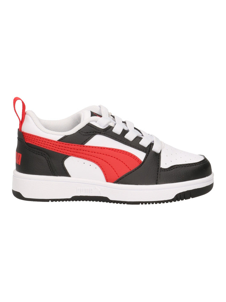 396742-04 Puma Rebound V6 Lo AC PS White-For All Time Red- Black