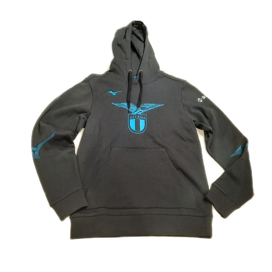 Mizuno Over The Head Hoodie (Opt 1) Lazio M felpa cappuccio uomo nero stagione 22/23 32EC2Q7109