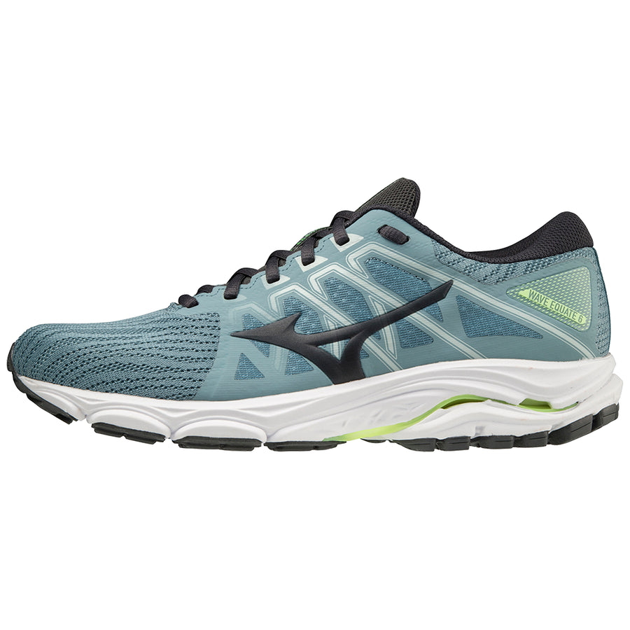Mizuno WAVE EQUATE 6 scarpe running corsa anti pronazione stabile uomo grigio chiaro/verde acido J1GC224815