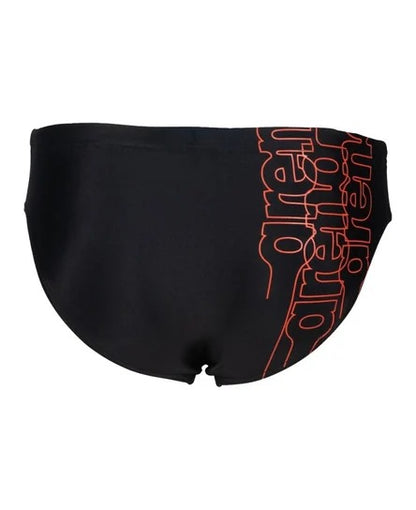005105540 BOY'S SWIM BRIEFS GRAPHIC BLACK-FLOREALE