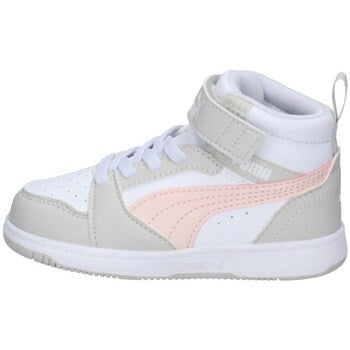 396542-04 Puma Rebound V6 Mid AC+ Inf White-Frosty Pink-Sedate Gray