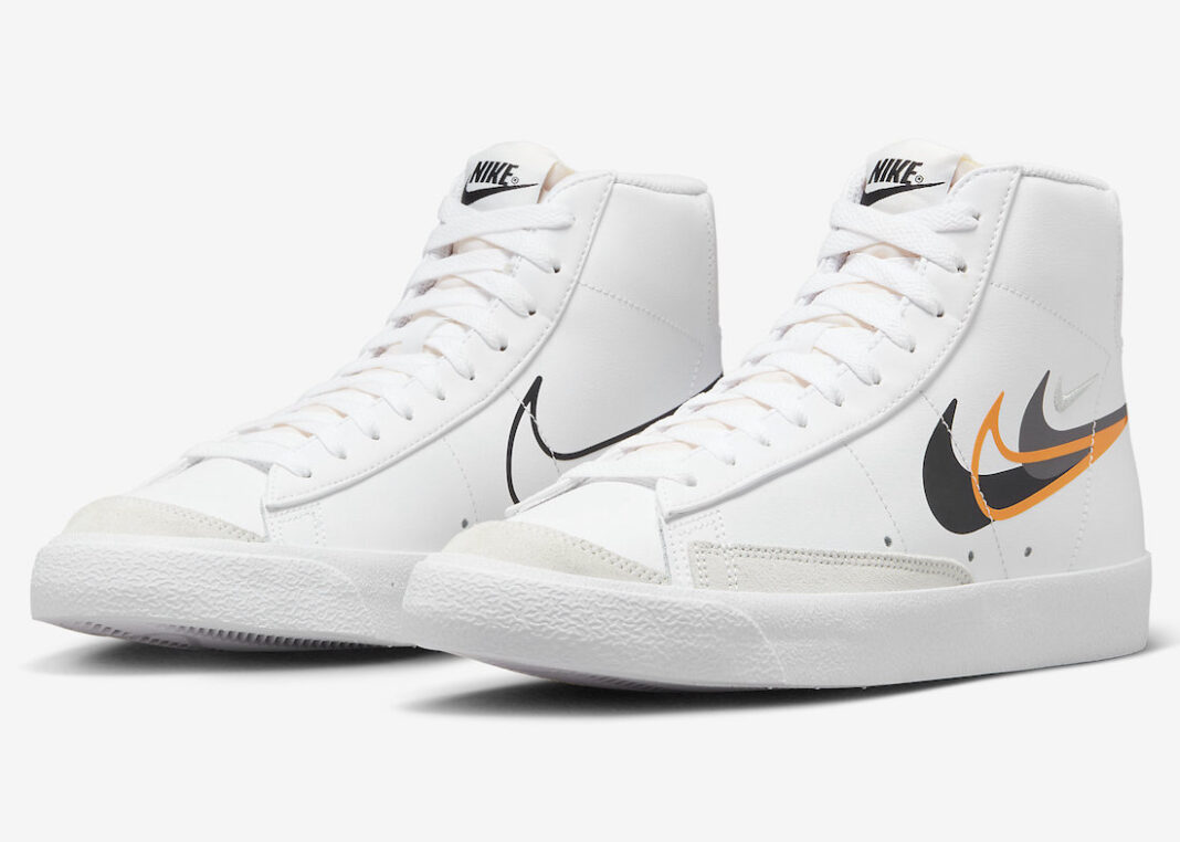 NIKE BLAZER MID '77 WHITE/BLACK-BRIGHT MANDARIN-MEDIUM ASH FN7809-100