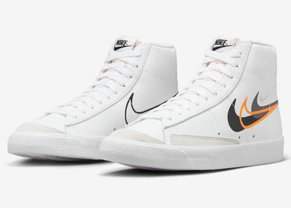 NIKE BLAZER MID '77 WHITE/BLACK-BRIGHT MANDARIN-MEDIUM ASH FN7809-100
