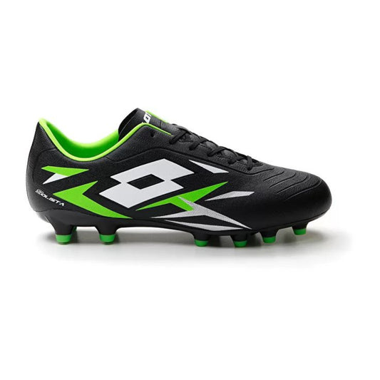 Lotto SOLISTA 700 VI FG all black/all white/spring green scarpe calcio uomo nero/verde/bianco 218133-1I3