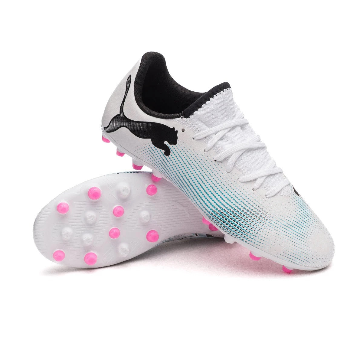 PUMA FUTURE 7 PLAY MG JR WHITE-BLACK-POISON PINK 107736-01