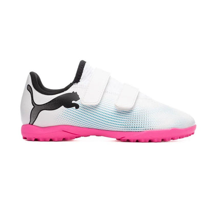 PUMA FUTURE 7 PLAY TT V JR WHITE-BLACK-POISON PINK 107740-01