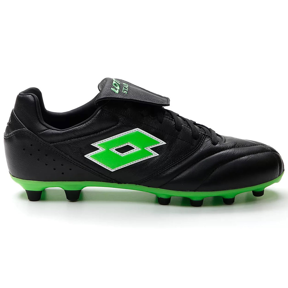 Lotto STADIO 200 III FG ALL BLACK/SPRING GREEN scarpe calcio uomo nero/verde 218126-1NI