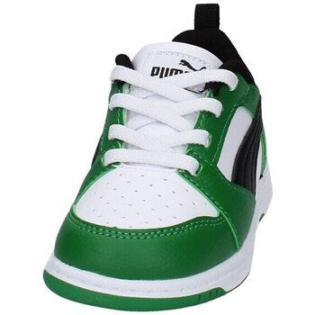 393835-05 Puma Rebound V6 Lo AC Inf White- Black-Archive Green