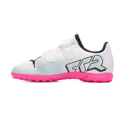 PUMA FUTURE 7 PLAY TT V JR WHITE-BLACK-POISON PINK 107740-01
